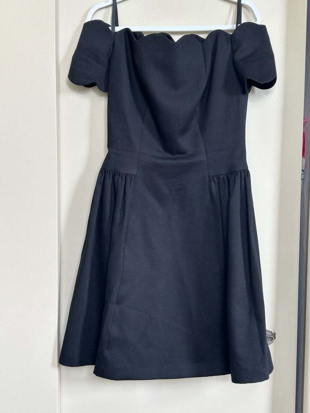 Scaasi Black Brocade Scallop Dress